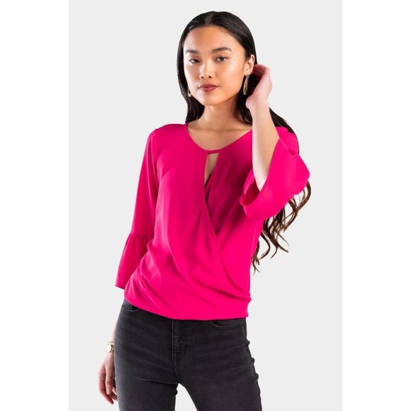 Francesca's | NWT Valda Keyhole Surplice Blouse 💠 - Picture 5 of 7